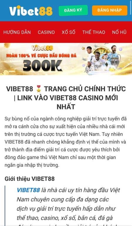 Đăng ký tài khoản tại VIBET88